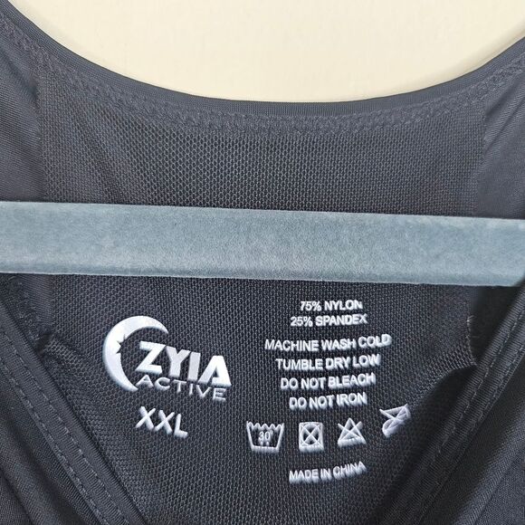 ZYIA Active Double Racer Tank Top Black Women's Size XXL - Picture 2 of 5